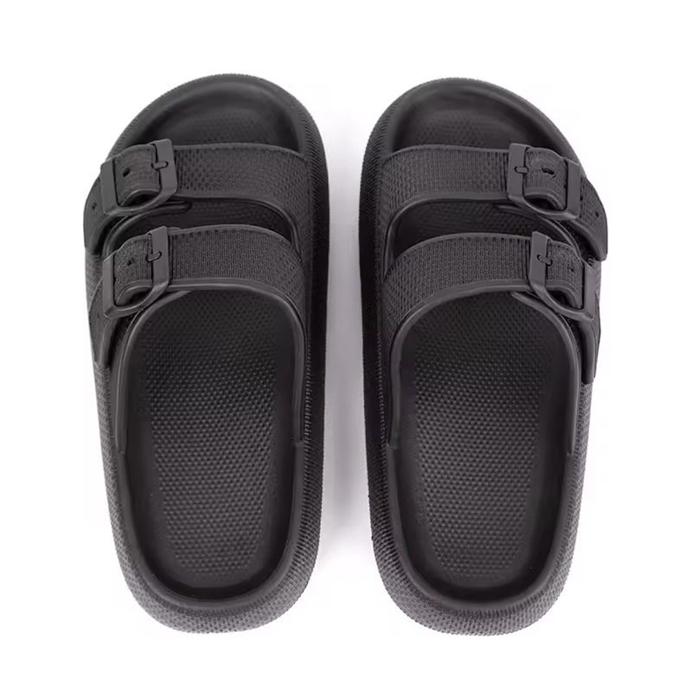 Womens Soft Platform Cloud Slides With Double Buckle 6