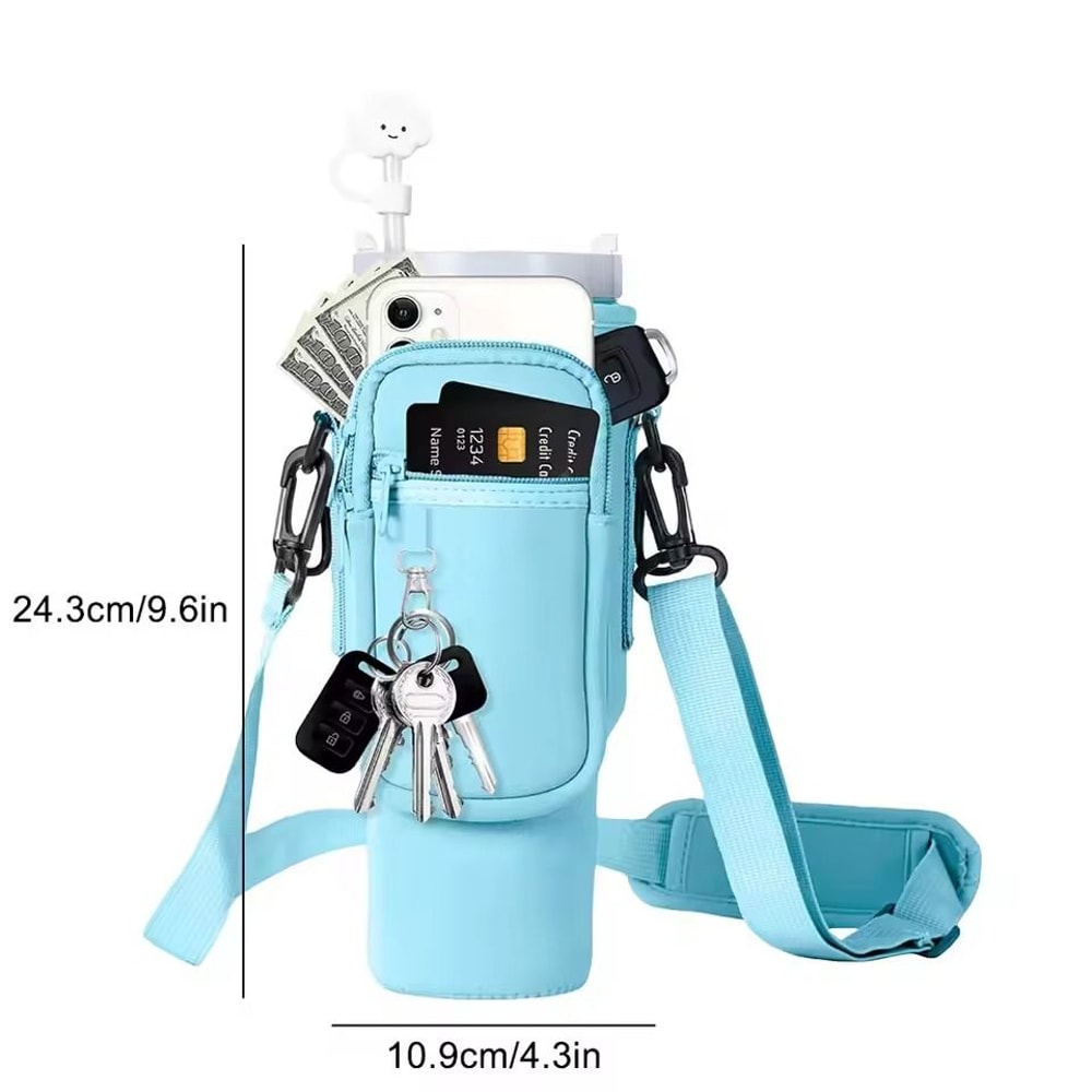 40oz Neoprene Water Bottle Carrier With Adjustable Shoulder Strap 5