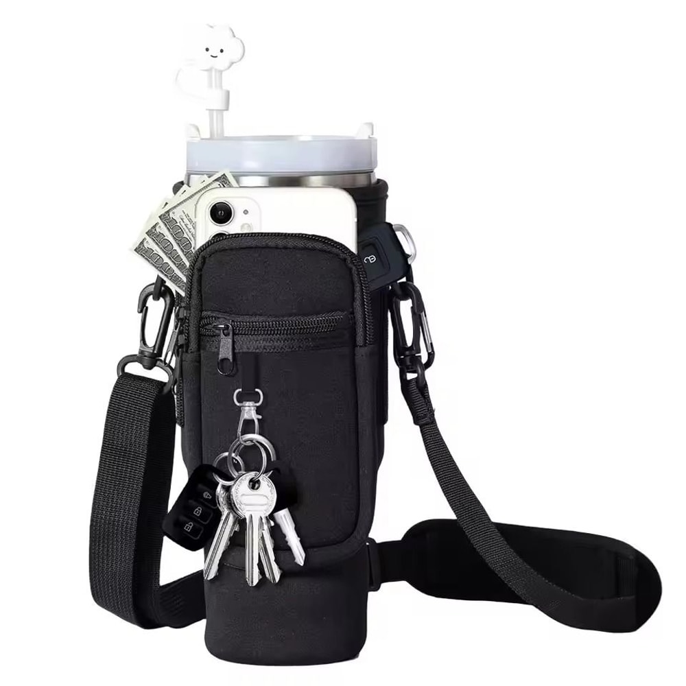 40oz Neoprene Water Bottle Carrier With Adjustable Shoulder Strap 8