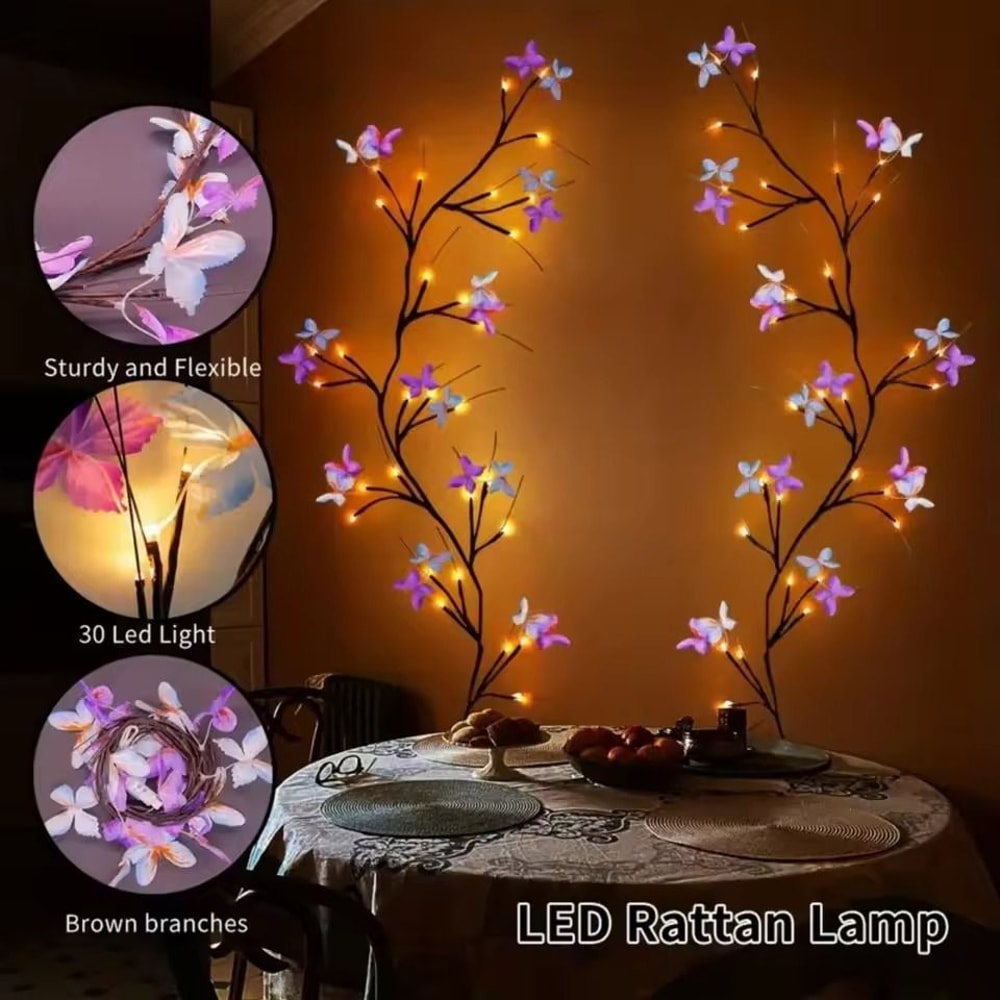 30 LED Enchanted Willow Vine Lights With Butterflies And 8 Modes 4