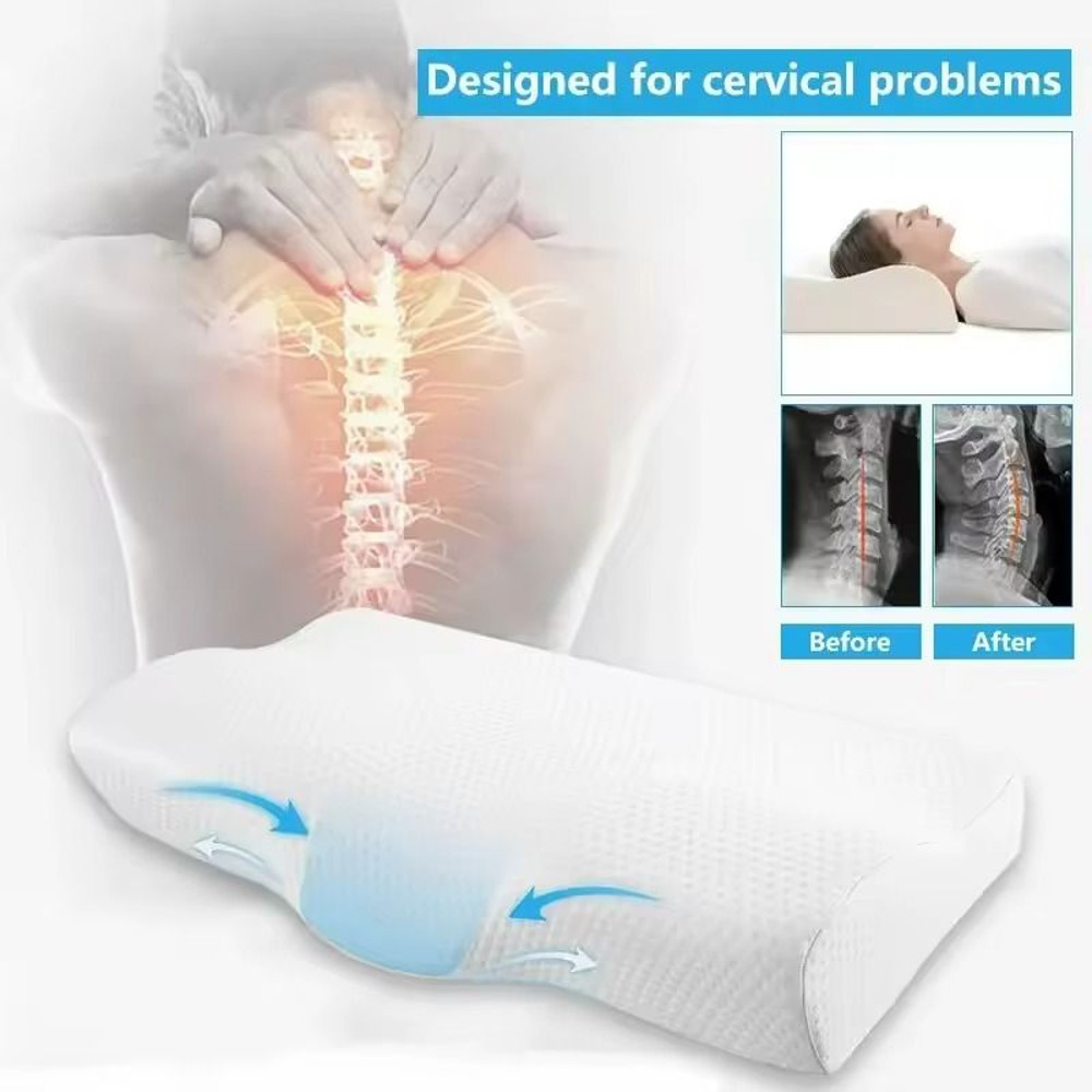Orthopedic Memory Foam Cervical Pillow Neck Support Butterfly Shape 3