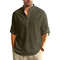 Long Sleeve Cotton Henley Shirt Lightweight Breathable Button Polo Top 10