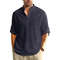 Long Sleeve Cotton Henley Shirt Lightweight Breathable Button Polo Top 12