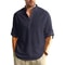 Long Sleeve Cotton Henley Shirt Lightweight Breathable Button Polo Top 12