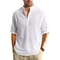 Long Sleeve Cotton Henley Shirt Lightweight Breathable Button Polo Top 1