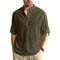 Long Sleeve Cotton Henley Shirt Lightweight Breathable Button Polo Top 4