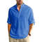 Long Sleeve Cotton Henley Shirt Lightweight Breathable Button Polo Top 5