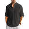 Long Sleeve Cotton Henley Shirt Lightweight Breathable Button Polo Top 6