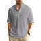 Long Sleeve Cotton Henley Shirt Lightweight Breathable Button Polo Top 8