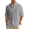 Long Sleeve Cotton Henley Shirt Lightweight Breathable Button Polo Top 8