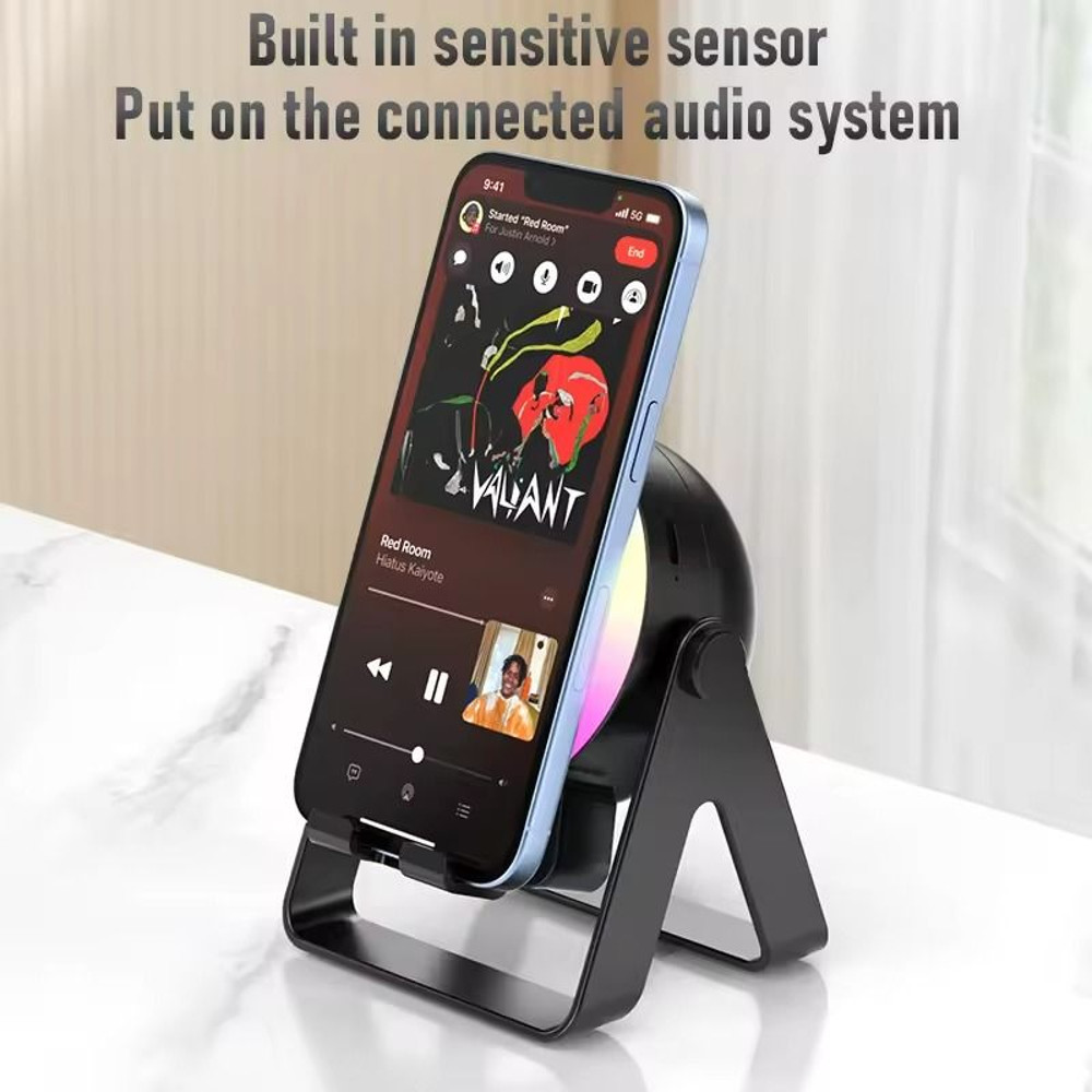 Magnetic Bluetooth Wireless Speaker Phone Holder Stand With LED 3