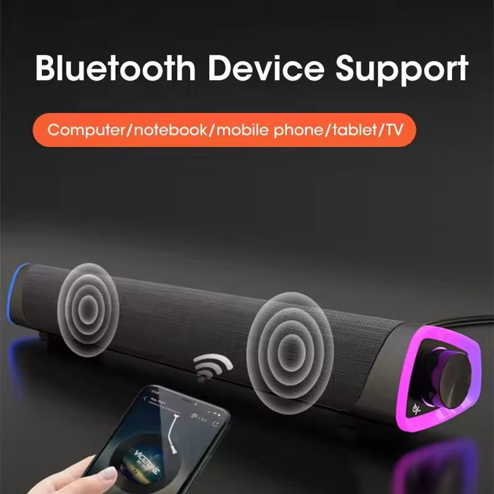 Bluetooth Computer Speaker Bar Stereo Subwoofer With Wired Connection 4