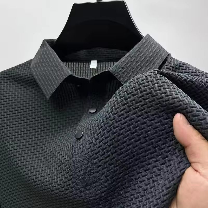 Mens Short Sleeve Cotton Polo Shirt Lightweight Casual Top 8