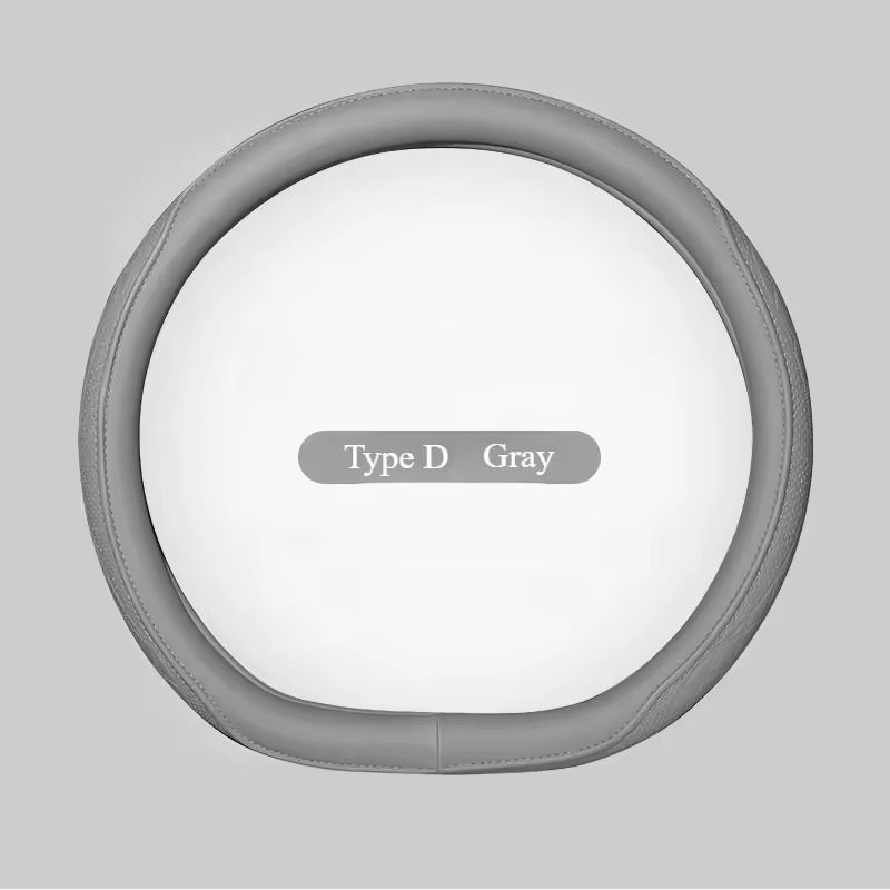 Napa Leather Perforated Steering Wheel Cover Non Slip Breathable 15 Inch 9