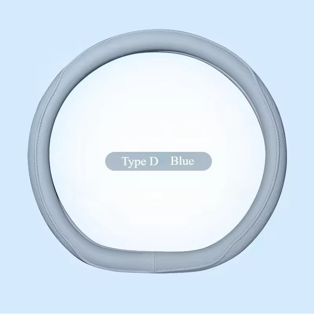 Napa Leather Perforated Steering Wheel Cover Non Slip Breathable 15 Inch 10