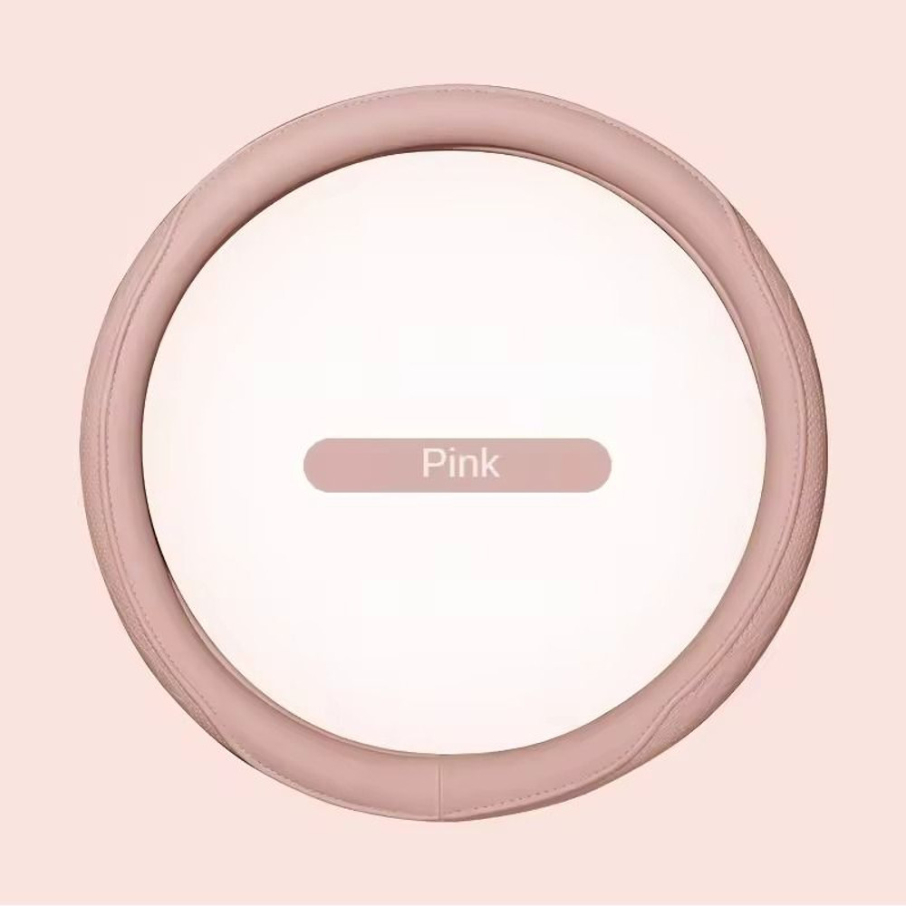 Napa Leather Perforated Steering Wheel Cover Non Slip Breathable 15 Inch 12