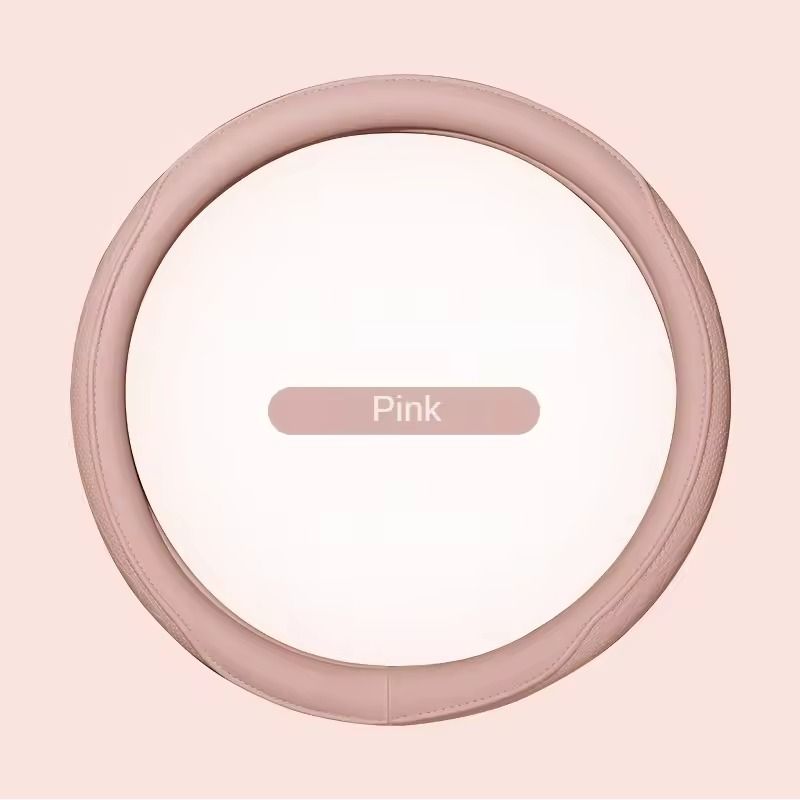 Napa Leather Perforated Steering Wheel Cover Non Slip Breathable 15 Inch 12