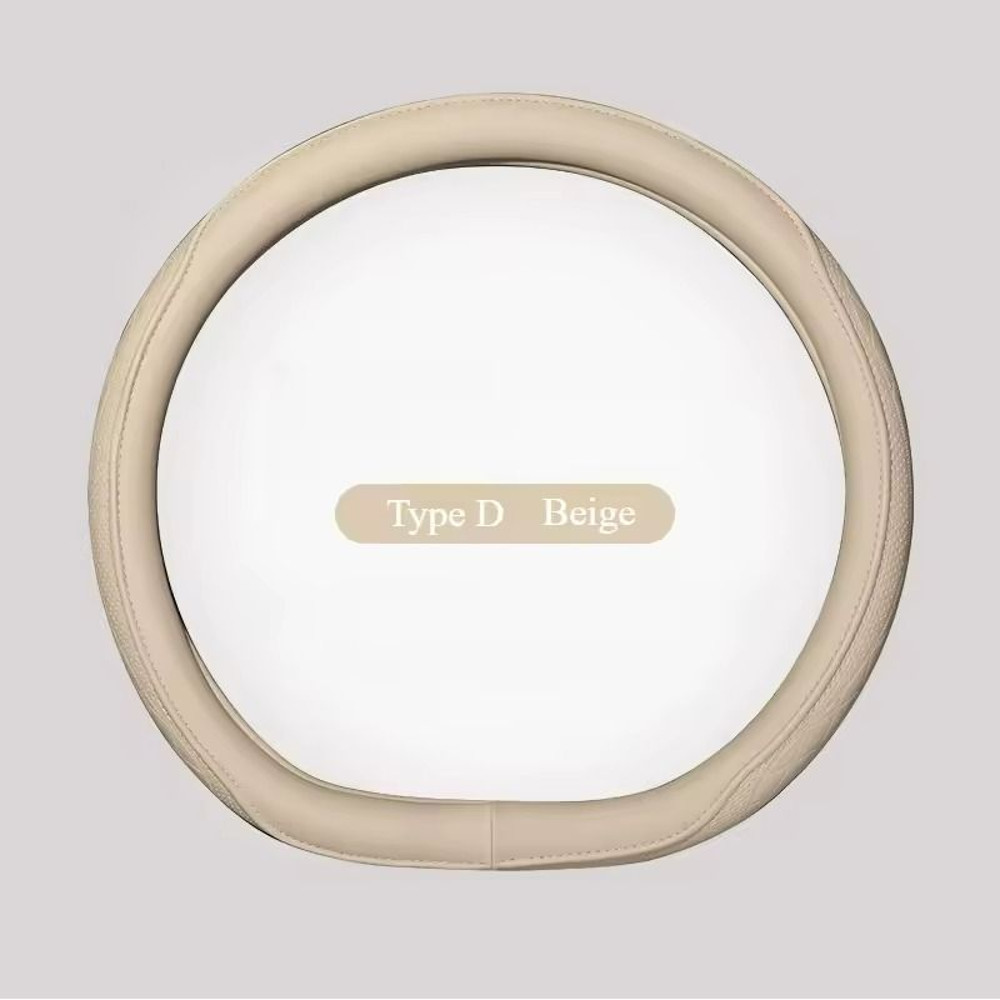 Napa Leather Perforated Steering Wheel Cover Non Slip Breathable 15 Inch 13