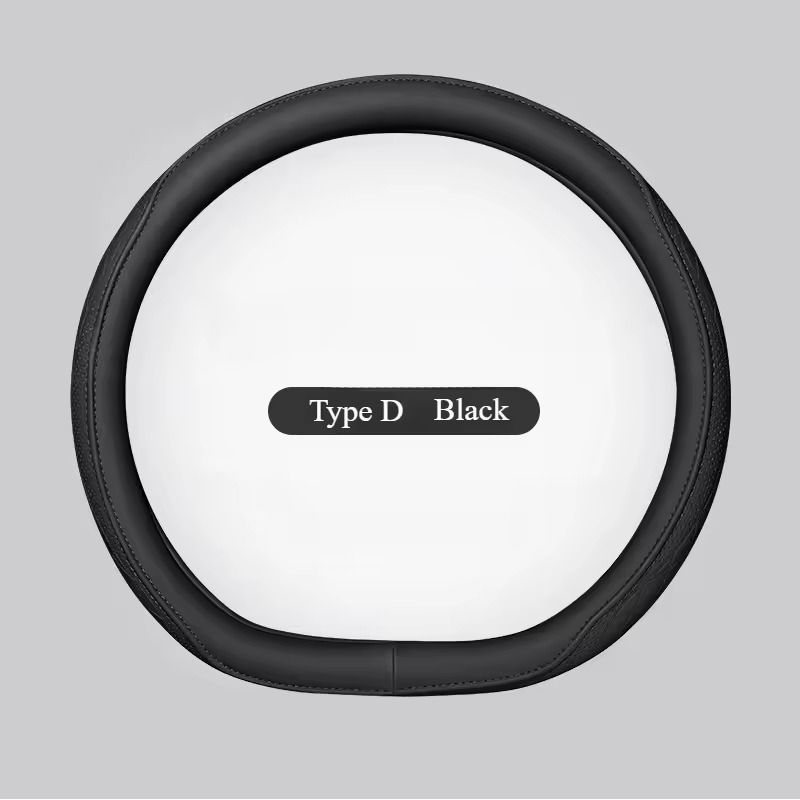 Napa Leather Perforated Steering Wheel Cover Non Slip Breathable 15 Inch 14