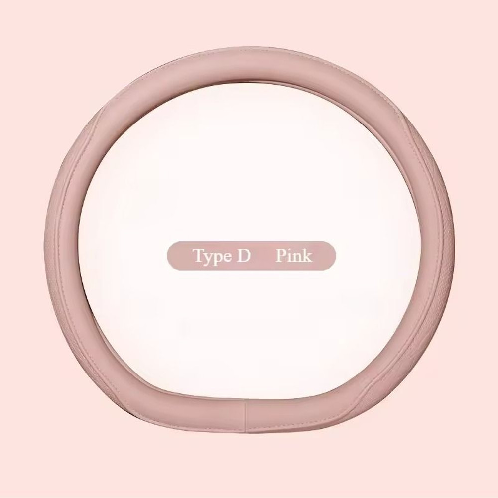 Napa Leather Perforated Steering Wheel Cover Non Slip Breathable 15 Inch 15