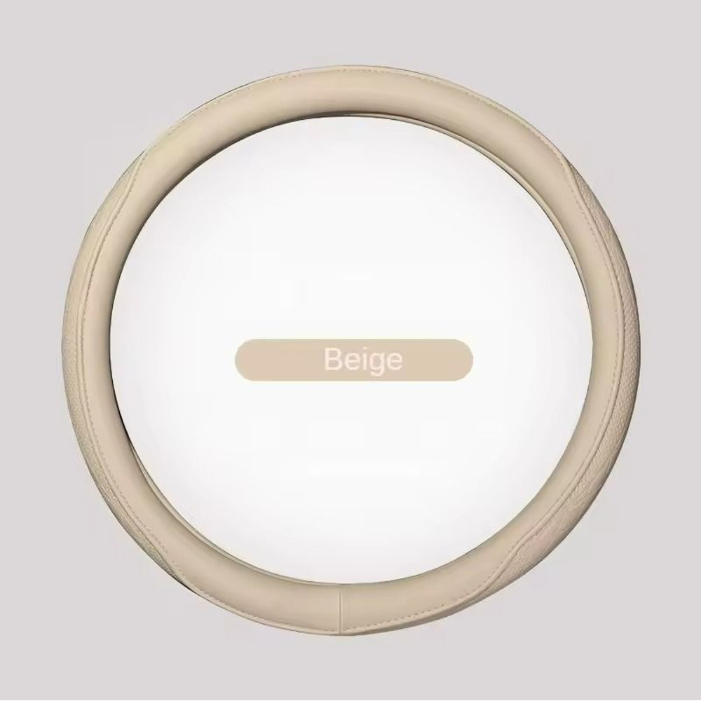 Napa Leather Perforated Steering Wheel Cover Non Slip Breathable 15 Inch 6