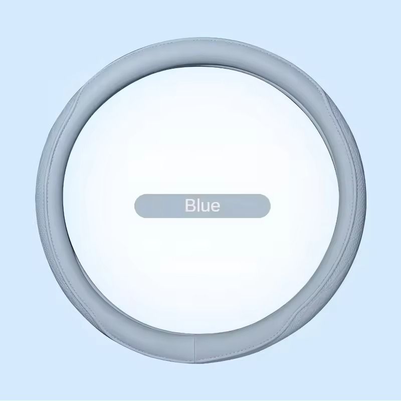 Napa Leather Perforated Steering Wheel Cover Non Slip Breathable 15 Inch 8