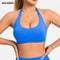 Seamless Push Up Sports Bra Halter Top Open Back High Support Yoga Bra 0