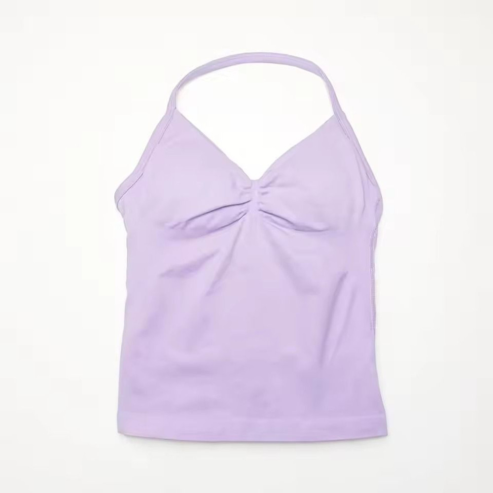 Longline Strappy Sports Yoga Tank Top Open Back Fitness Halter Bra 10