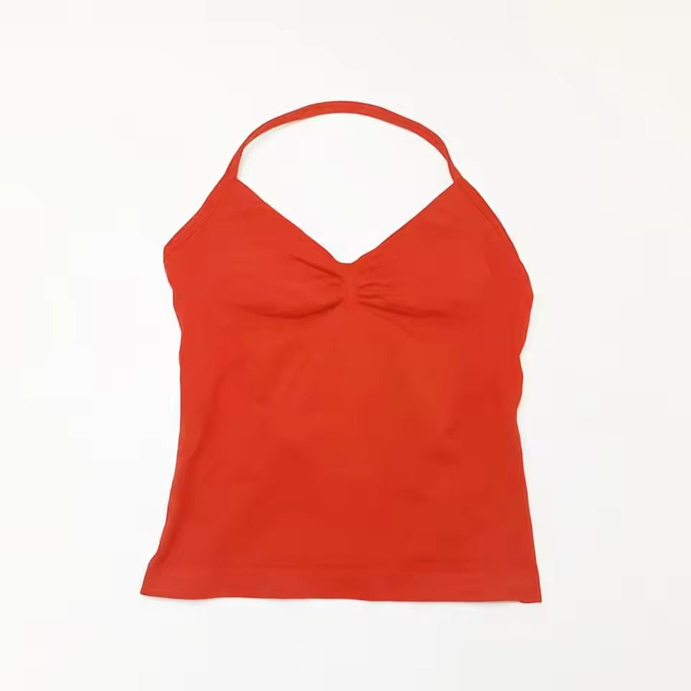 Longline Strappy Sports Yoga Tank Top Open Back Fitness Halter Bra 14