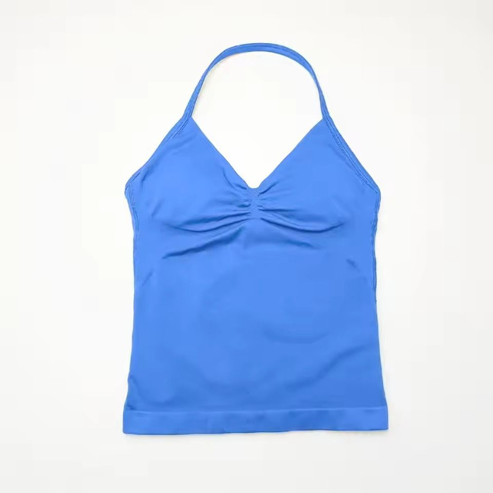 Longline Strappy Sports Yoga Tank Top Open Back Fitness Halter Bra 4