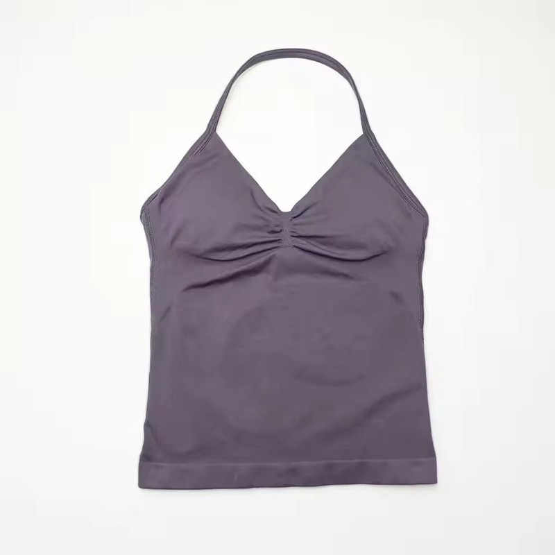 Longline Strappy Sports Yoga Tank Top Open Back Fitness Halter Bra 7
