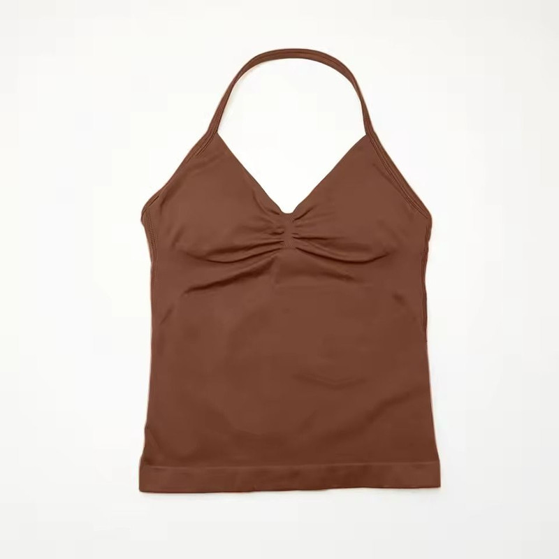 Longline Strappy Sports Yoga Tank Top Open Back Fitness Halter Bra 22