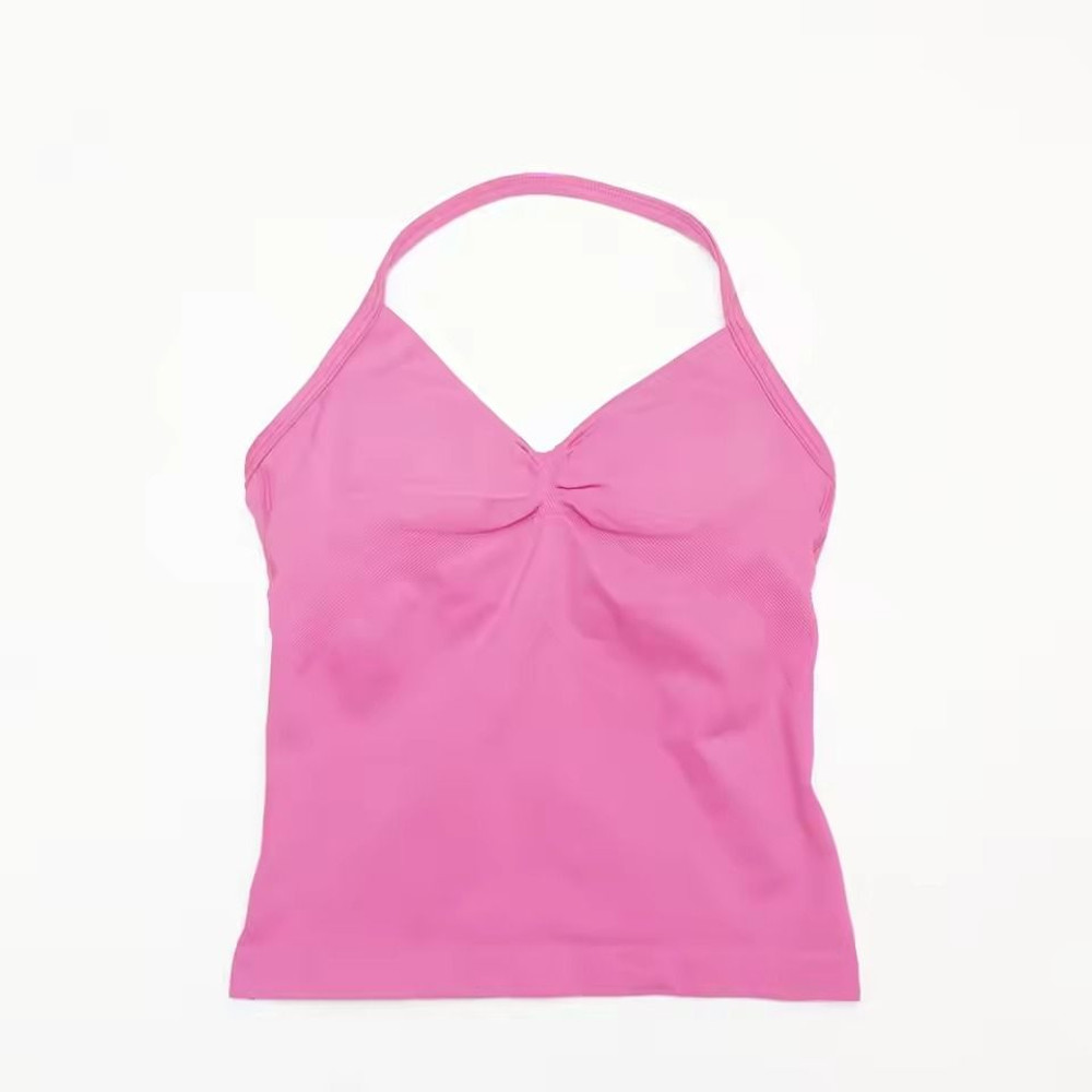 Longline Strappy Sports Yoga Tank Top Open Back Fitness Halter Bra 26