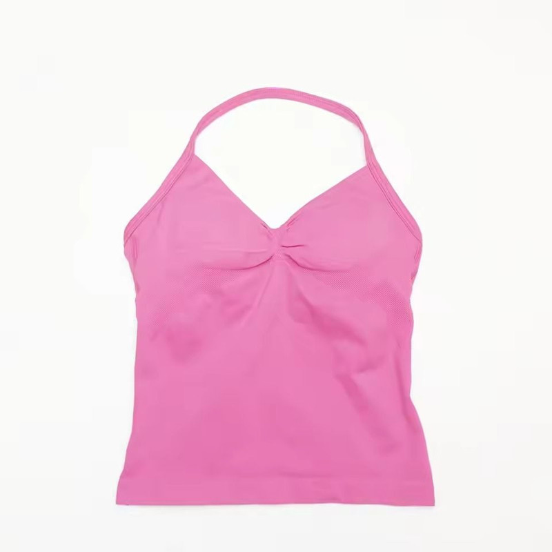 Longline Strappy Sports Yoga Tank Top Open Back Fitness Halter Bra 26