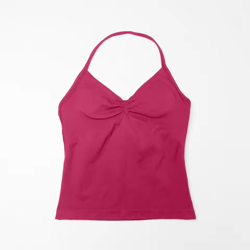 Longline Strappy Sports Yoga Tank Top Open Back Fitness Halter Bra 27