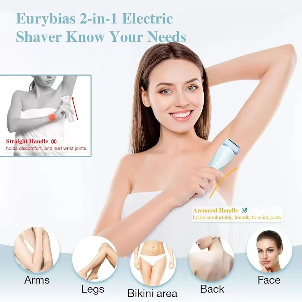 2 In 1 Electric Razor Bikini Trimmer And Face Shaver Waterproof Hair Removal 1