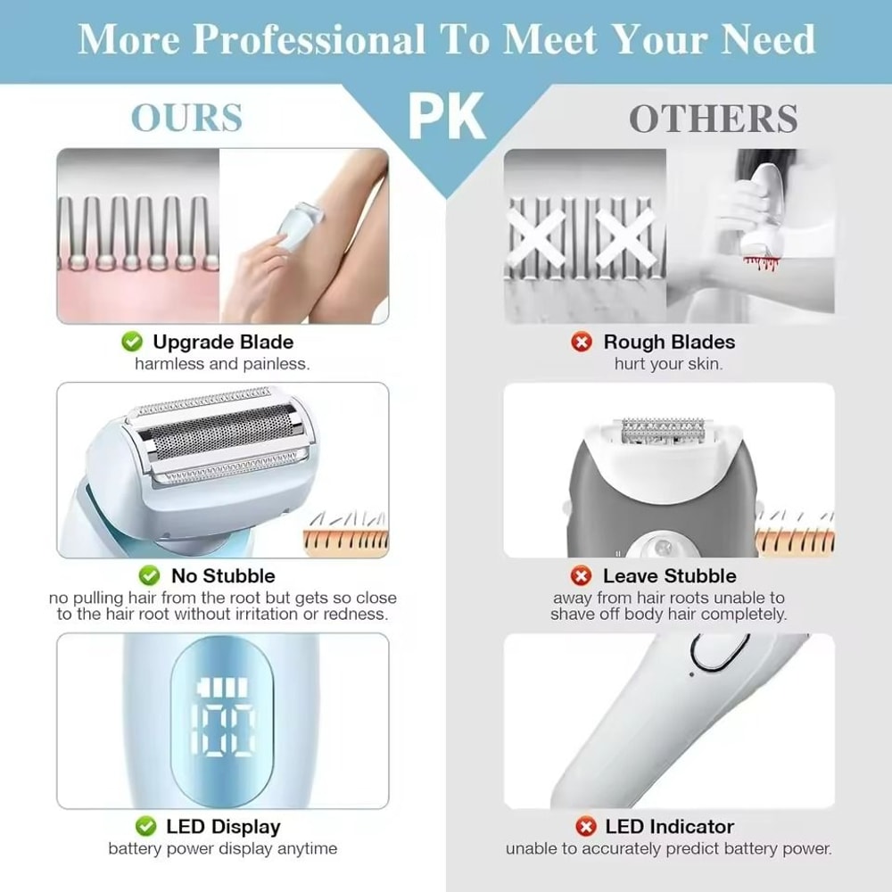 2 In 1 Electric Razor Bikini Trimmer And Face Shaver Waterproof Hair Removal 4