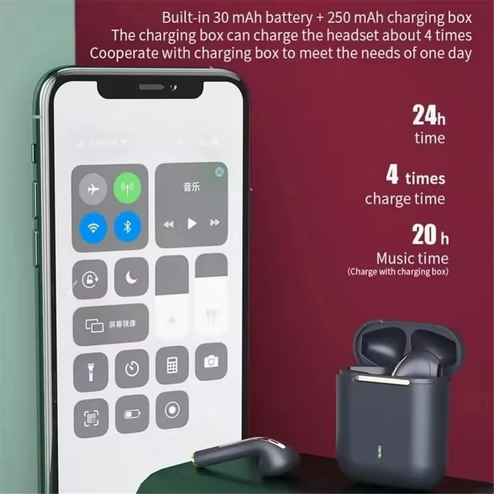 Wireless TWS Bluetooth Earphones HiFi Stereo Sport Headphones With Microphone 3