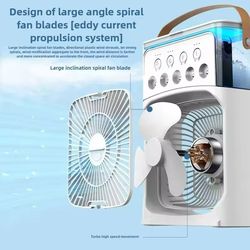 3 in 1 portable air cooler fan with humidifier and led night light