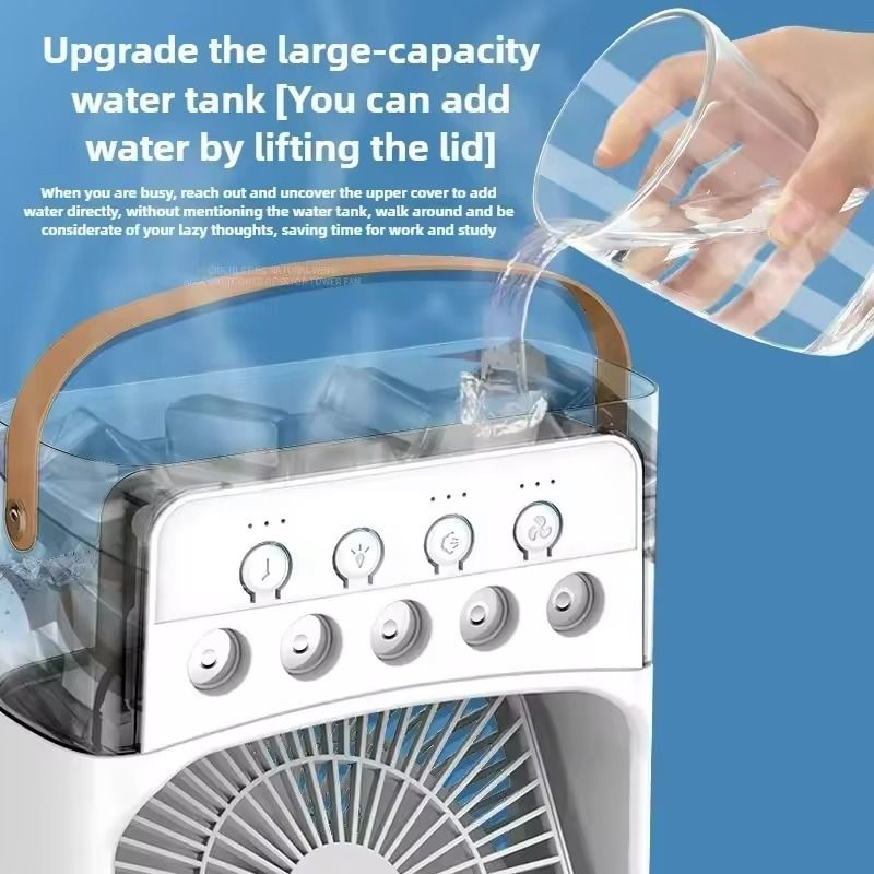 3 In 1 Portable Air Cooler Fan With Humidifier And LED Night Light 2