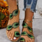 Embroidered Faux Flower Flat Sandals Women Summer Beach Travel Shoes 3