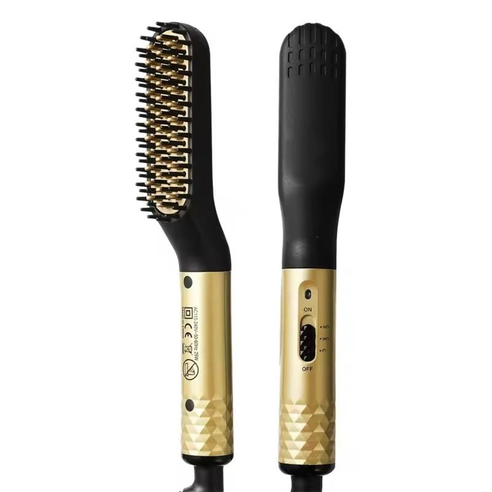 Electric Heated Beard Brush Kit Quick Hair Straightening Comb For Mens Styling 8