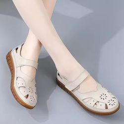 womens covered toe summer sandals – comfortable flat walking beach shoes