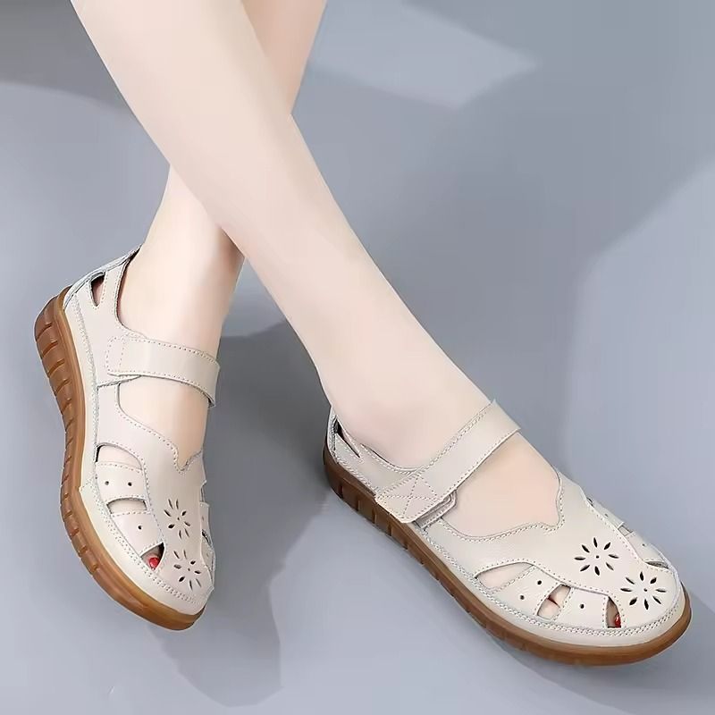 Womens Covered Toe Summer Sandals  Comfortable Flat Walking Beach Shoes 0