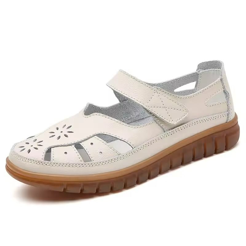 Womens Covered Toe Summer Sandals  Comfortable Flat Walking Beach Shoes 5