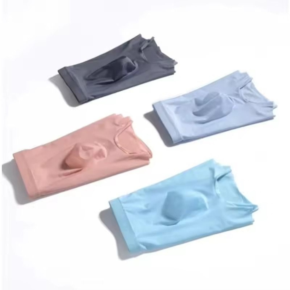 Mens Ice Silk Seamless Boxer Briefs With Breathable Antibacterial Fabric 1