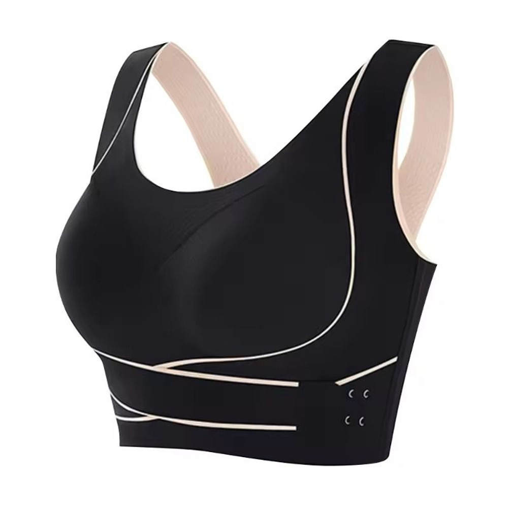 Adjustable Wireless Sports Bra With Front Buckle And Removable Pads For Low Impact Workouts 3