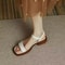 Genuine Leather Low Heel Office Sandals For Women Summer Comfort Plus Size Shoes 6
