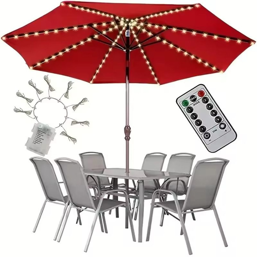 104 LED Patio Umbrella Lights With Remote Control And 8 Modes 0