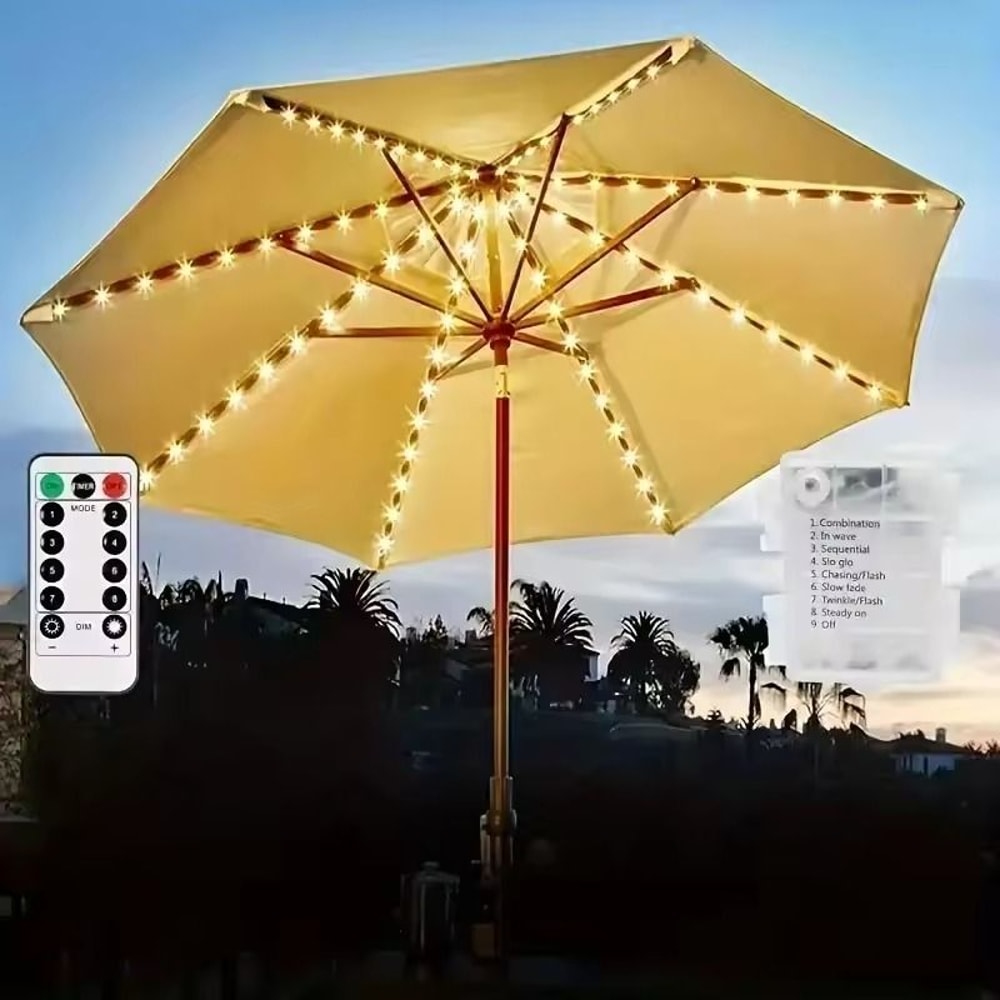 104 LED Patio Umbrella Lights With Remote Control And 8 Modes 7